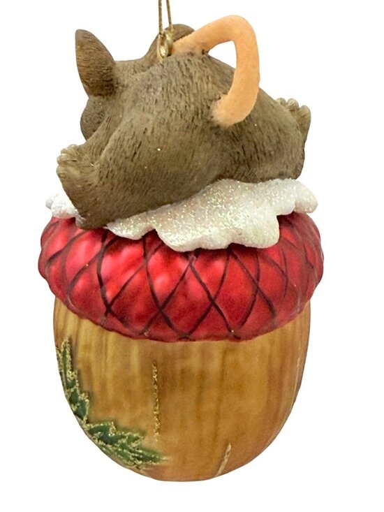 Fitz & Floyd Charming Tails Glass Ornament Nutty For The Holidays - Picture 7 of 8